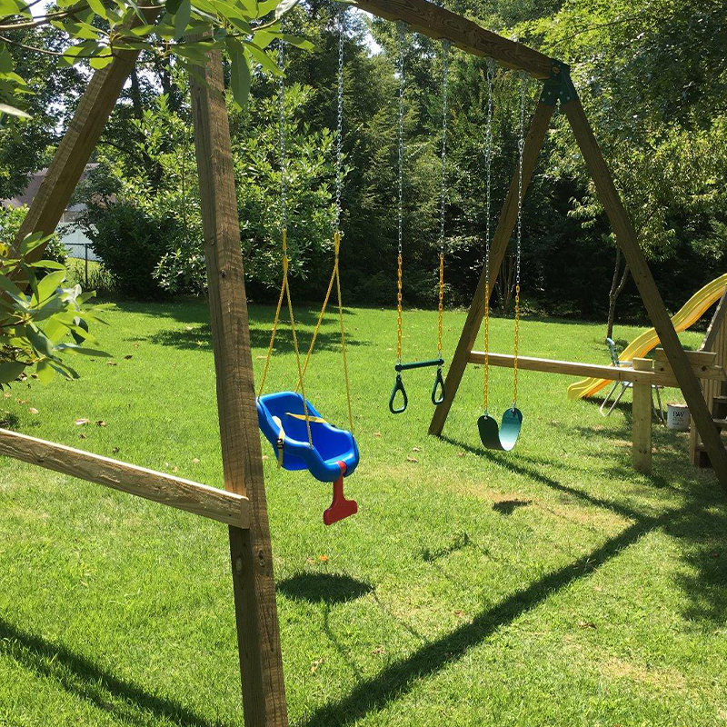 Forest Green Iron Chain Kids Swing Trapéz